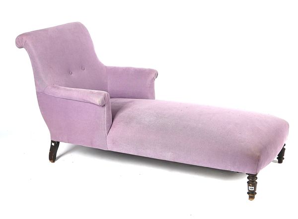 A FRENCH CHAIR BACK CHAISE LONGUE