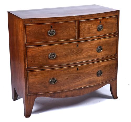 A REGENCY MAHOGANY BOWFRONT CHEST