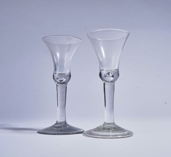 TWO PLAIN STEMMED WINE GLASSES (2)