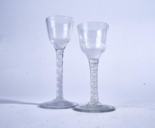 TWO OPAQUE TWIST WINE GLASSES (2)