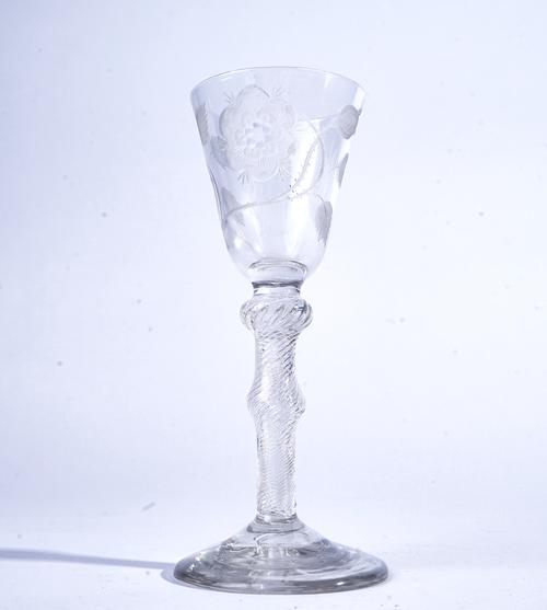 A JACOBITE AIRTWIST WINE GLASS