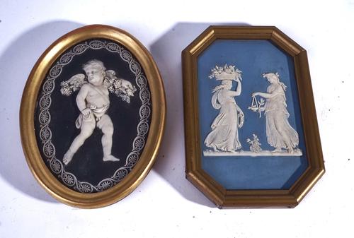 TWO WEDGWOOD JASPERWARE PLAQUES (2)