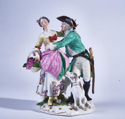 A MEISSEN GROUP OF A GALLANT AND COMPANION