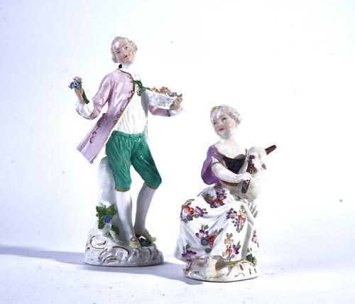 TWO MEISSEN FIGURES (2)