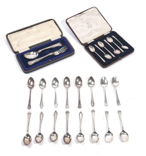 A GROUP OF SILVER FLATWARE