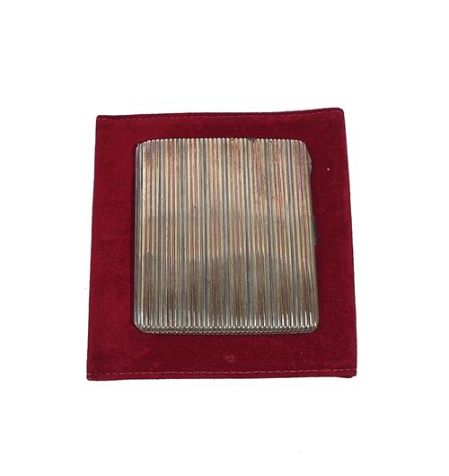 A THREE COLOUR GOLD PLATED SILVER CIGARETTE CASE