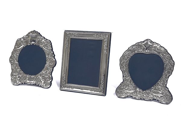 THREE SILVER MOUNTED PHOTOGRAPH FRAMES (3)