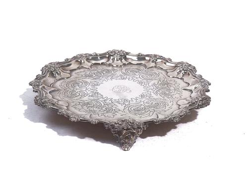 AN EARLY VICTORIAN SILVER SALVER