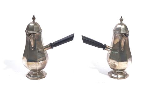 A SILVER TWO PIECE CAFE AU LAIT SET