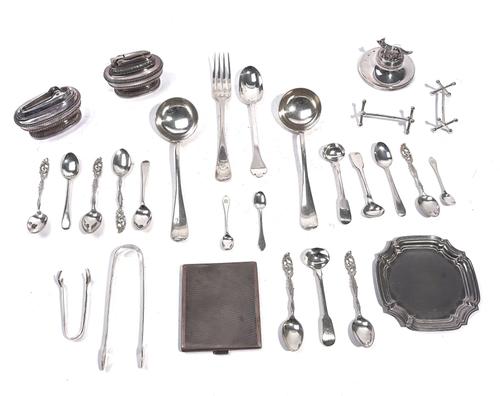 A GROUP OF SILVER, FOREIGN AND PLATED WARES (QTY)