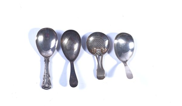 FOUR SILVER CADDY SPOONS (4)