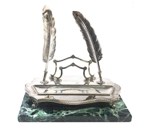 A SPANISH PEN STAND CUM LETTER RACK