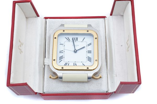 A CARTIER PARIS QUARTZ TRAVELLING ALARM CLOCK