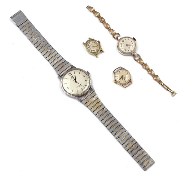 TWO OMEGA WRISTWATCHES AND TWO FURTHER WRISTWATCHES (4)