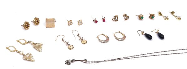 TEN PAIRS OF EARRINGS AND TWO FURTHER ITEMS (12)