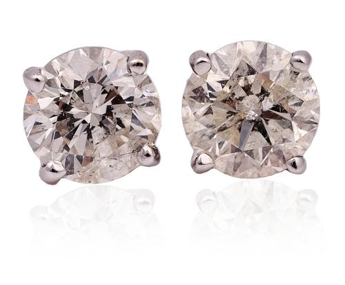 A PAIR OF 18CT WHITE GOLD AND DIAMOND SINGLE STONE EARSTUDS