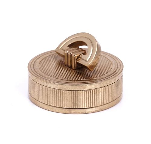 A CARTIER 9CT GOLD PILL BOX