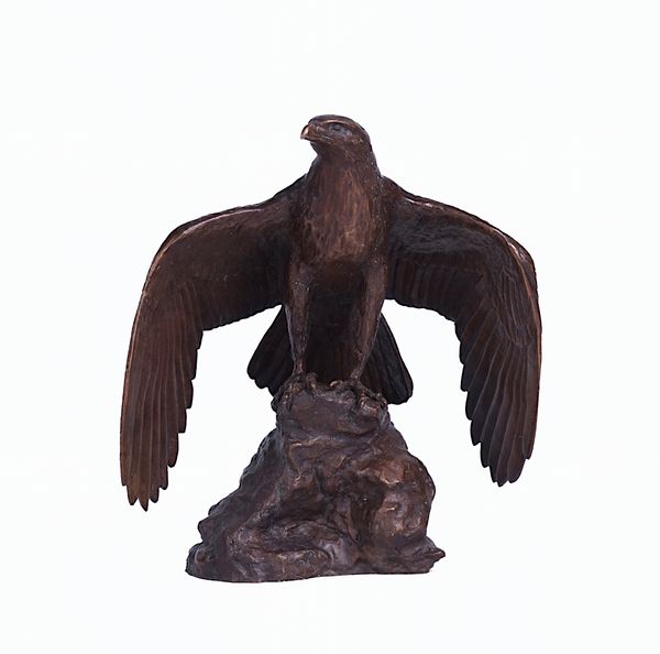 PAUL EATON (B.1955); A PATINATED  BRONZE OF AN EAGLE