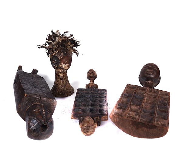 TWO LUBA GAMES BOARDS, CARVED WOOD, DEMOCRATIC REPUBLIC OF CONGO