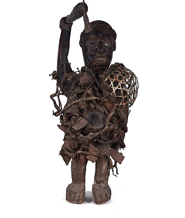 A SONGYE POWER FIGURE, CARVED WOOD, DEMOCRATIC REPUBLIC OF CONGO