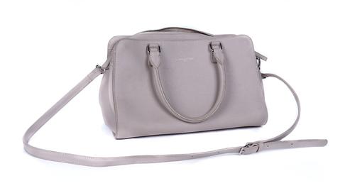 A LANCASTER TAUPE LEATHER SHOULDER BAG
