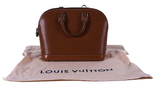 A LOUIS VUITTON CANNELLE EPI LEATHER ALMA PM BAG