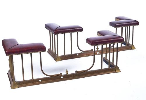 A PAIR OF BRASS ADJUSTABLE CLUB FENDERS (2)