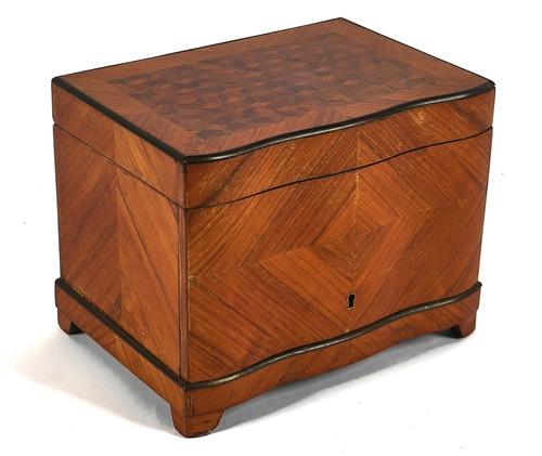 A 19TH CENTURY FRENCH BRASS BOUND KINGWOOD HUMIDOR