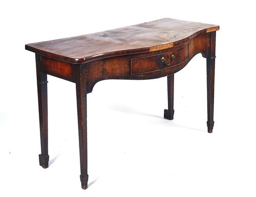 A GEORGE III CROSSBANDED MAHOGANY SERVING TABLE