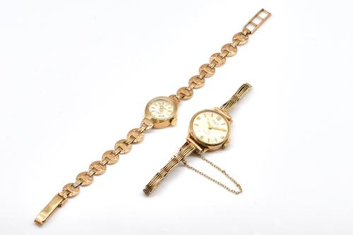 TWO LADY'S 9CT GOLD BRACELET WRISTWATCHES (2)