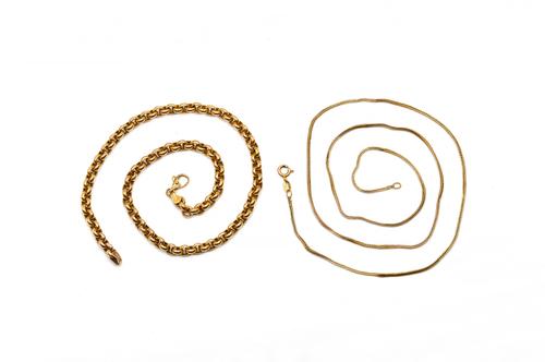 TWO 9CT GOLD NECKCHAINS
