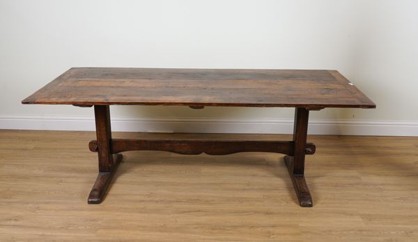 A 17TH CENTURY STYLE OAK REFECTORY TABLE