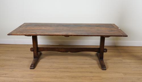 A 17TH CENTURY STYLE OAK REFECTORY TABLE