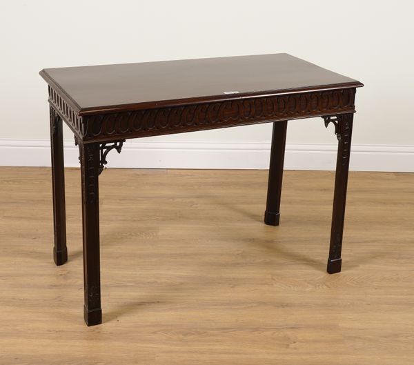 A GEORGE III RECTANGULAR MAHOGANY SIDE TABLE