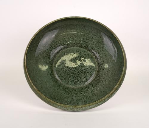 A LARGE BRETBY EARTHENWARE  SHALLOW CIRCULAR BOWL