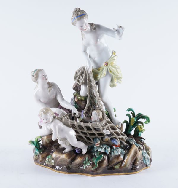 A LARGE MEISSEN FIGURE GROUP