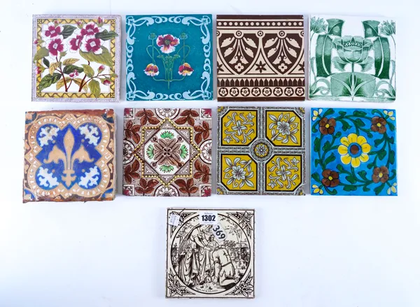 A GROUP OF POTTERY TILES