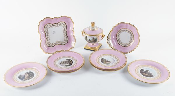 A BARR, FLIGHT & BARR WORCESTER PINK-GROUND PART DINNER SERVICE