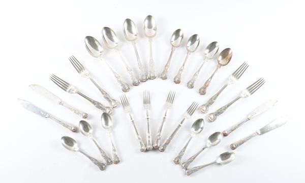 A KING'S PATTERN SILVER PART TABLE SERVICE  (26)