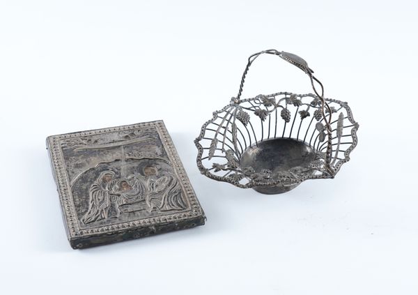 A SILVER EPERGNE BASKET AND AN ICON (2)