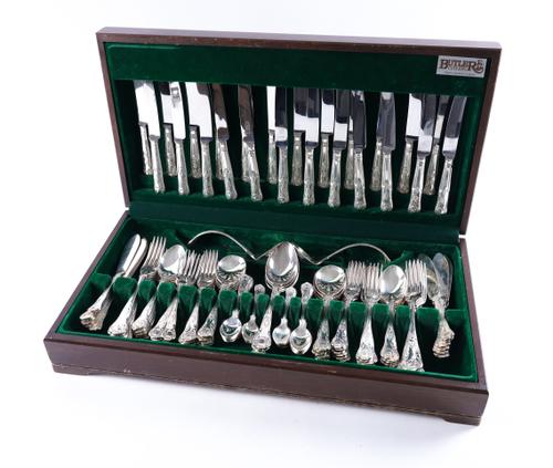 A KING'S PATTERN PLATED CANTEEN FOR TWELVE PLACE SETTINGS OF TABLE FLATWARE