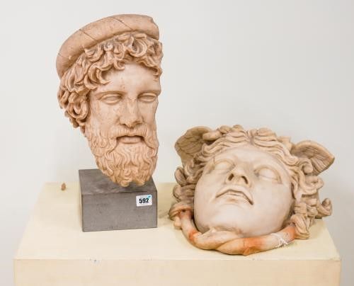 WORKSHOP OF SILVANO BERTOLIN (ITALIAN, B.1938): TWO MARBLE RESIN CASTS AFTER THE ANTIQUE OF AESCULAPIUS AND THE RONDANNI MEDUSA (3)