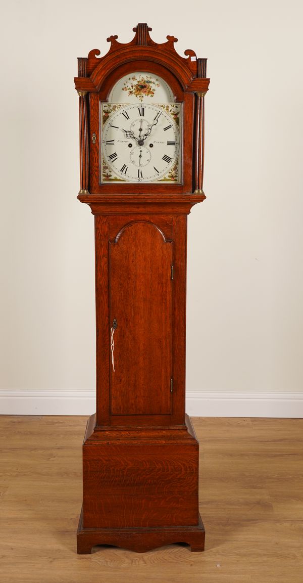 BURTON, EASTBURY: A LATE GEORGE III OAK LONGCASE CLOCK