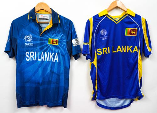 MAHELA JAYAWARDENE: TWO SIGNED ICC CRICKET WORLD CUP FINAL SHIRTS (2)