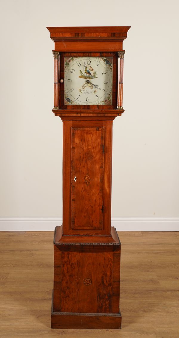 WILLIAM EDWARDS, BISHOPSCASTLE: A MAHOGANY, ROSEWOOD AND FRUITWOOD 30 HOUR LONGCASE CLOCK