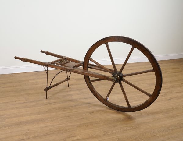 AN ENGLISH ELM WAYWISER OR TRUNDLE WHEEL