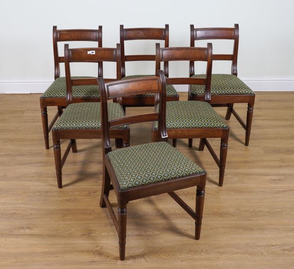 A SET OF SIX GEORGE IV MAHOGANY DINING CHAIRS (8)