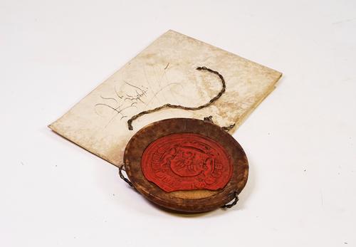 FERDINAND I, Holy Roman Emperor (1503-64). Large document on parchment, with red wax seal.