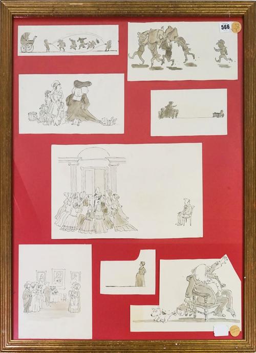 GRAHAM, Bob (b. 1942). A collection of 75 original pen, ink and grey wash drawings, [c. 1990].