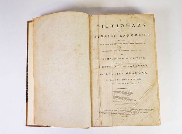 MISCELLANY, 18th & 19th CENTURY - Samuel JOHNSON (1709-84).  A Dictionary of the English Language. [etc.]